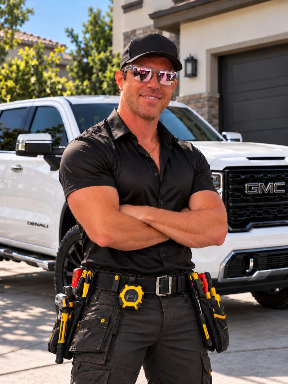 Mike, owner of Mike's Home Services, in his work uniform
